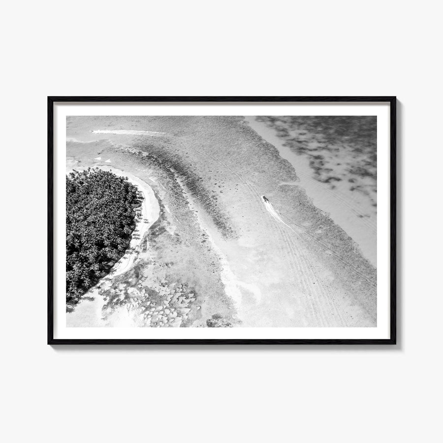 Dominican Republic black & white photo poster of Caribbean – horizontal wall art, unframed print shown in interior mockup