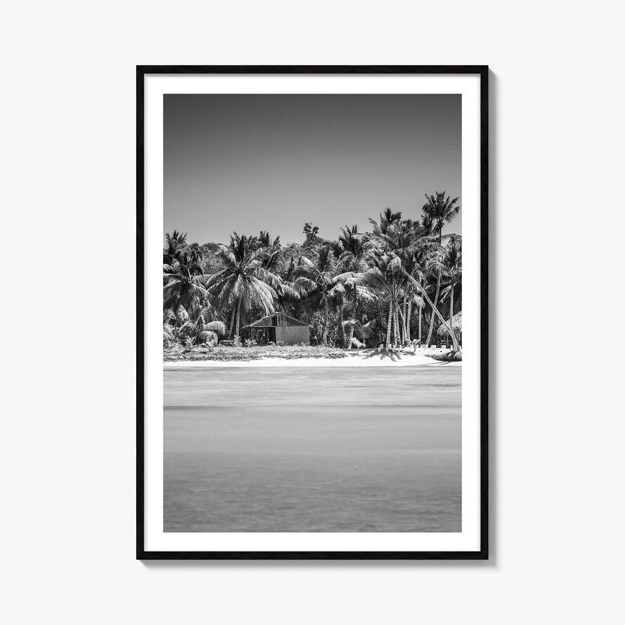 Dominican Republic no. 1 black & white photo poster of Caribbean – vertical wall art, unframed print shown in interior mockup