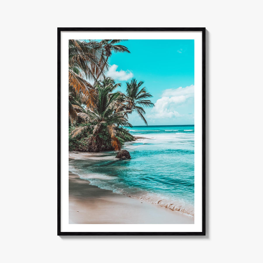 Dominican Republic no. 1 colorful photo poster of Caribbean – vertical wall art, unframed print shown in interior mockup