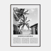 Dominican Republic No 1 Poster Black Metal / 8x12 in Nbourhood Travel B&W Poster