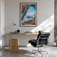 Dominican Republic no. 2 colorful photo poster of Caribbean – vertical wall art in black wood frame with white border, hangin
