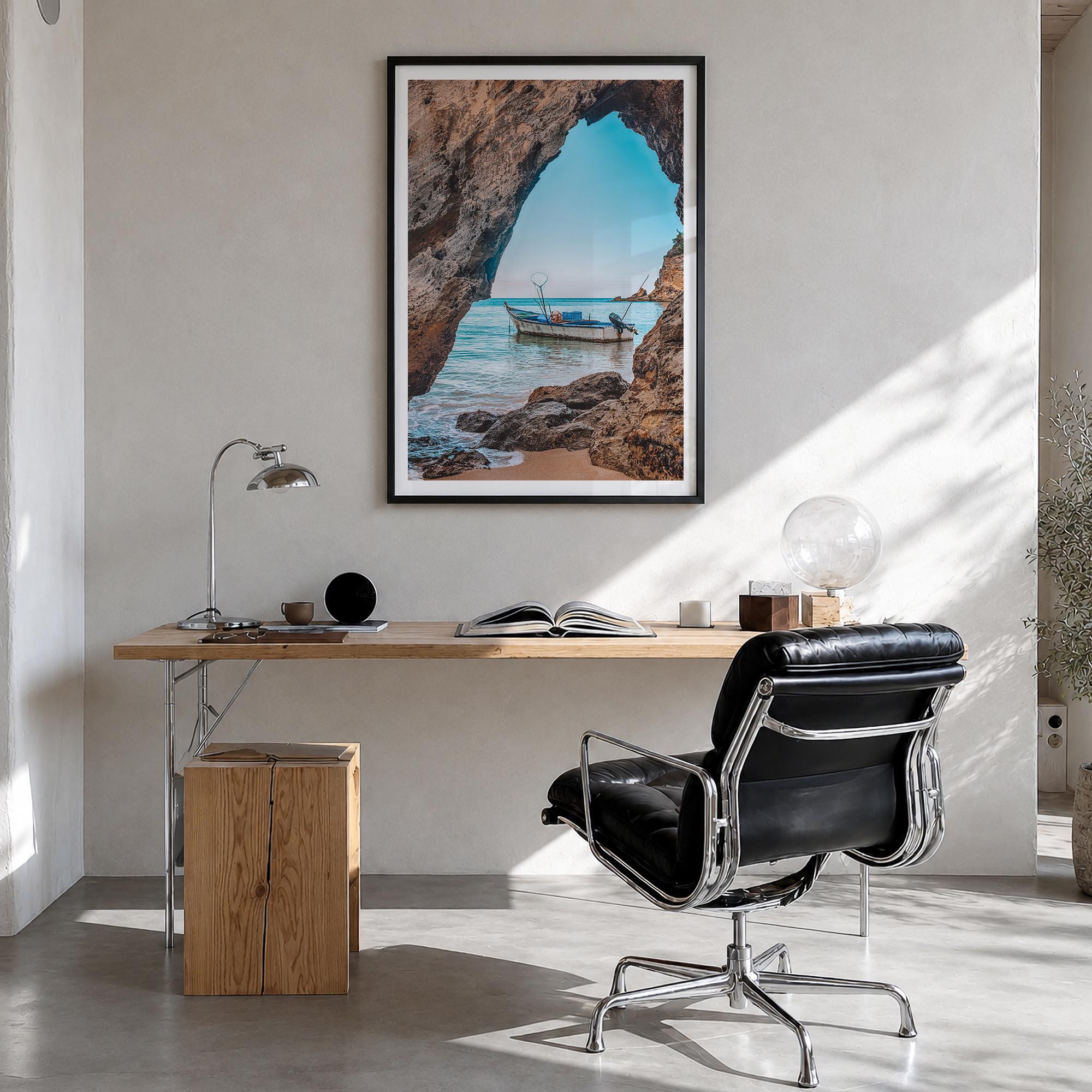 Dominican Republic no. 2 colorful photo poster of Caribbean – vertical wall art in black wood frame with white border, hangin
