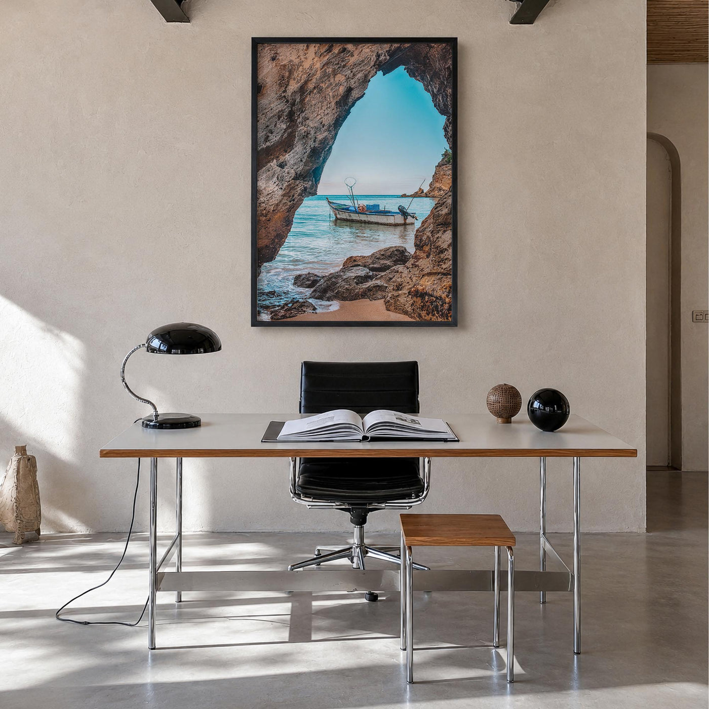Dominican Republic no. 2 colorful photo poster of Caribbean – vertical wall art in black wood frame, hanging on wall
