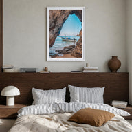 Dominican Republic no. 2 colorful photo poster of Caribbean – vertical wall art in white wood frame with white border, hangin