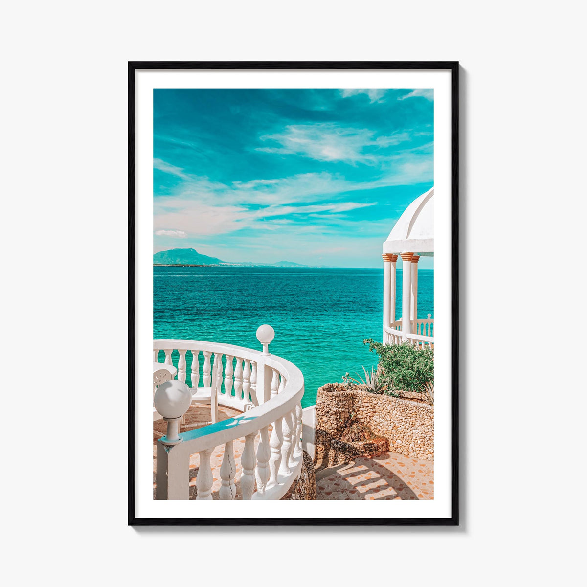 Dominican Republic no. 3 colorful photo poster of Caribbean – vertical wall art, unframed print shown in interior mockup