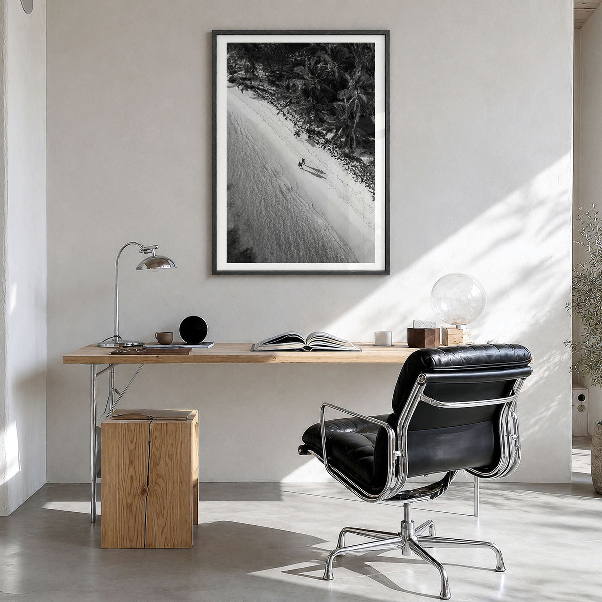 Dominican Republic Photo No 2 Poster in a black wood frame, hanging in a bright home office, white border