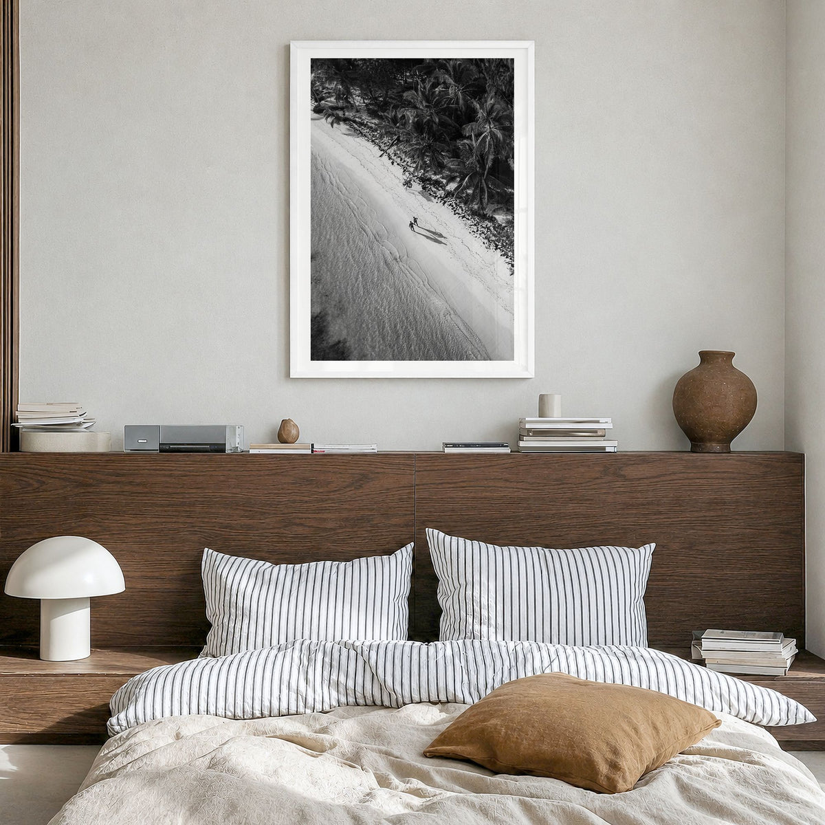 Dominican Republic Photo No 2 Poster in a white wood frame, hanging in a bedroom, white border