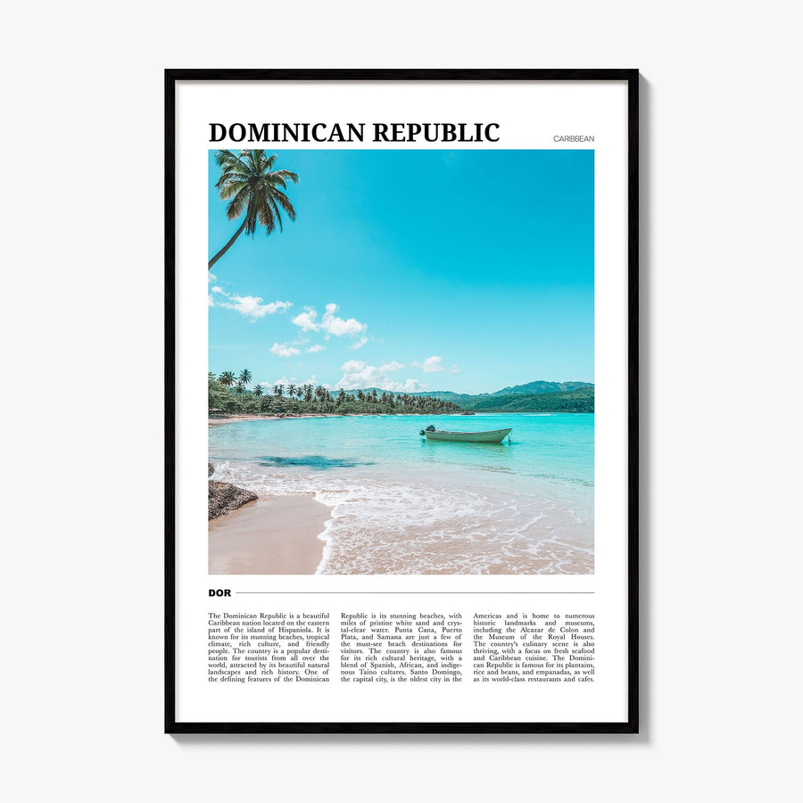 Dominican Republic Travel Poster, framed poster mockup