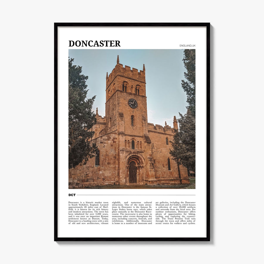 Doncaster Travel Poster, framed poster mockup