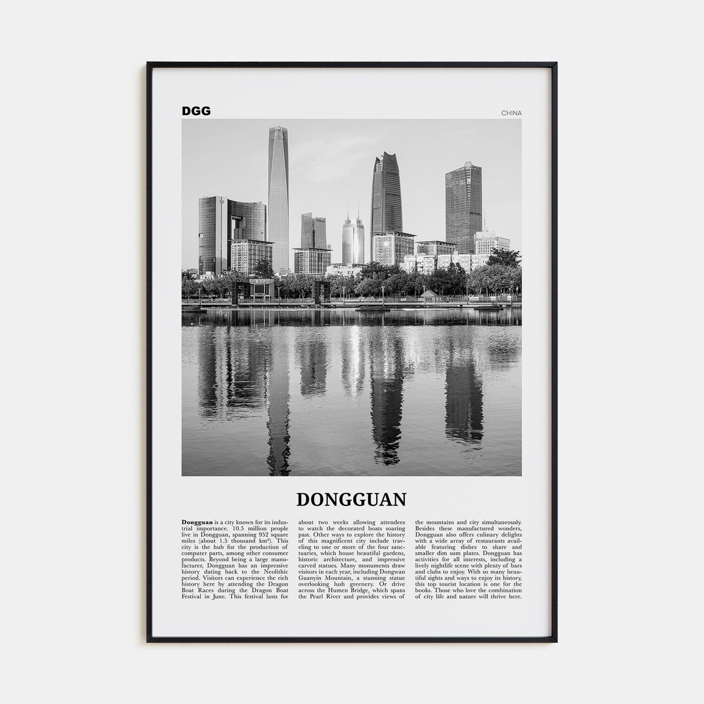 Dongguan Poster None / 8x12 in Nbourhood Travel B&W Poster