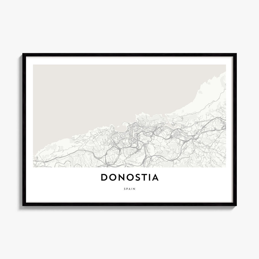 San Sebastián Map No 1 Poster, framed poster mockup