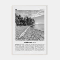 Door County Poster White Wood / 8x12 in Nbourhood Travel B&W Poster