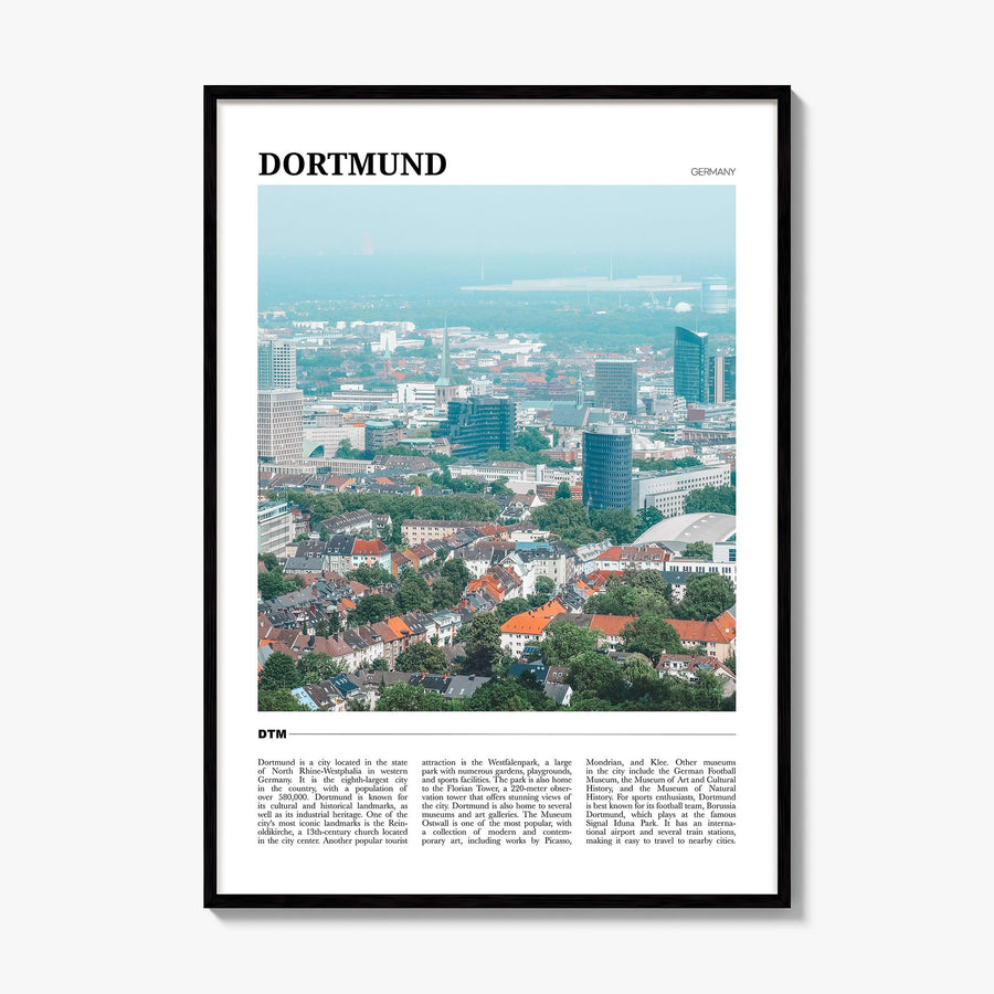 Dortmund Travel Poster, framed poster mockup