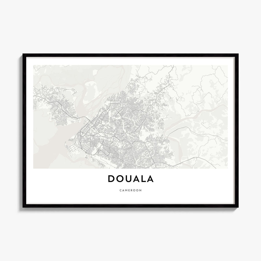Douala Map Poster, framed poster mockup