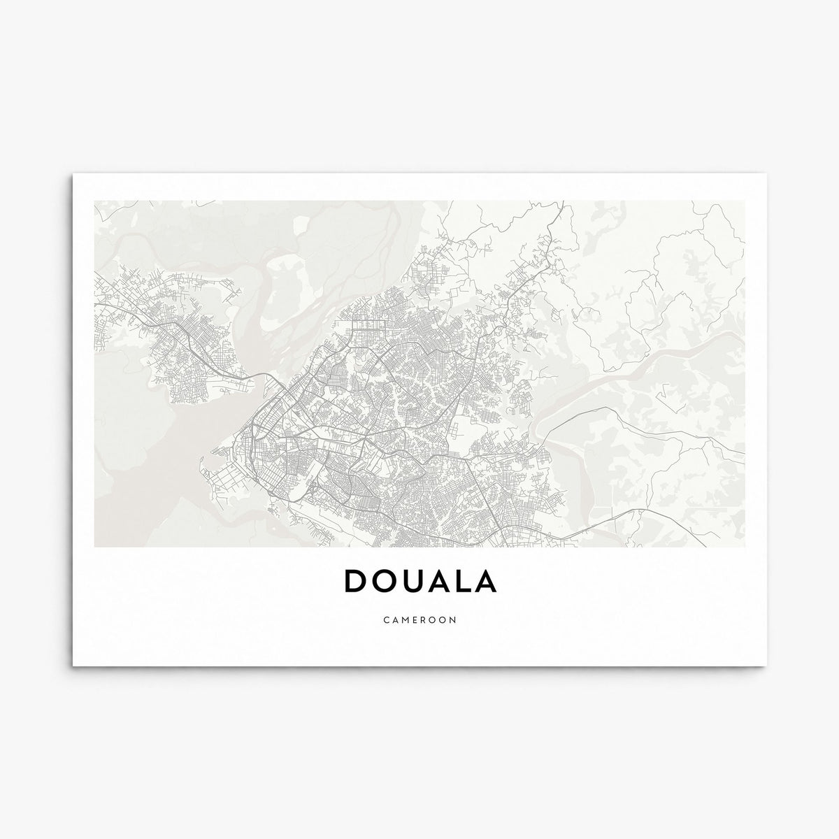 Douala Map Poster, print only (unframed)