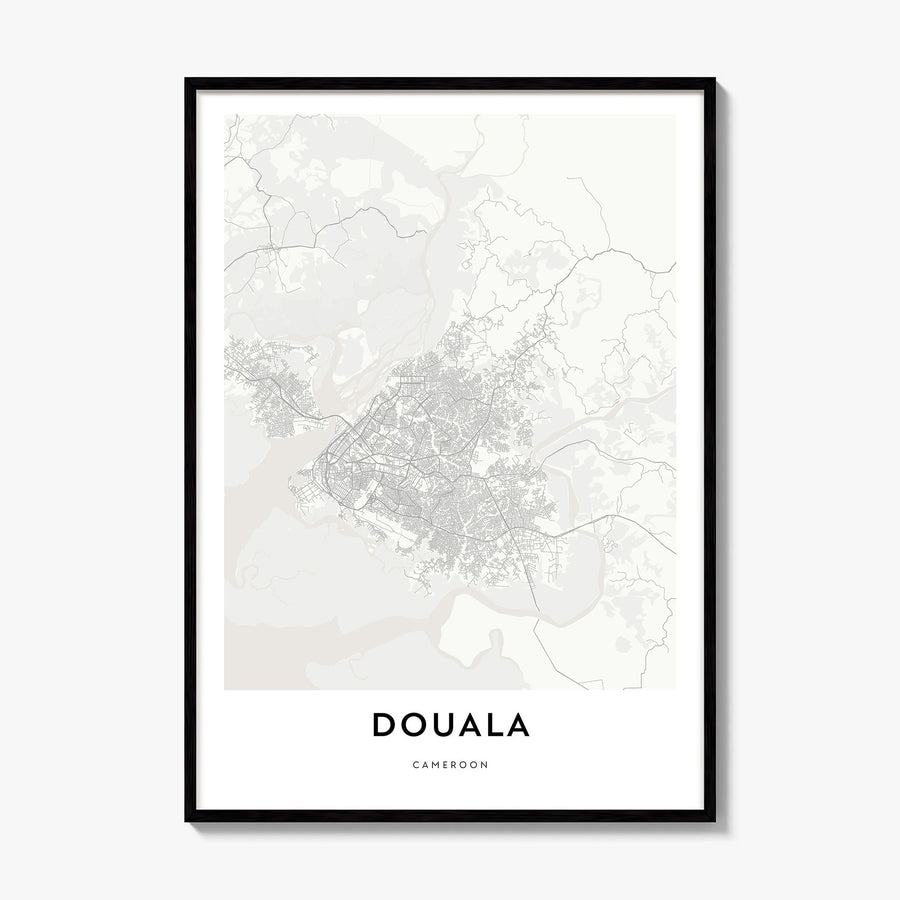 Douala Map Poster, framed poster mockup