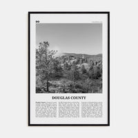 Douglas County Poster Black Wood / 8x12 in Nbourhood Travel B&W Poster