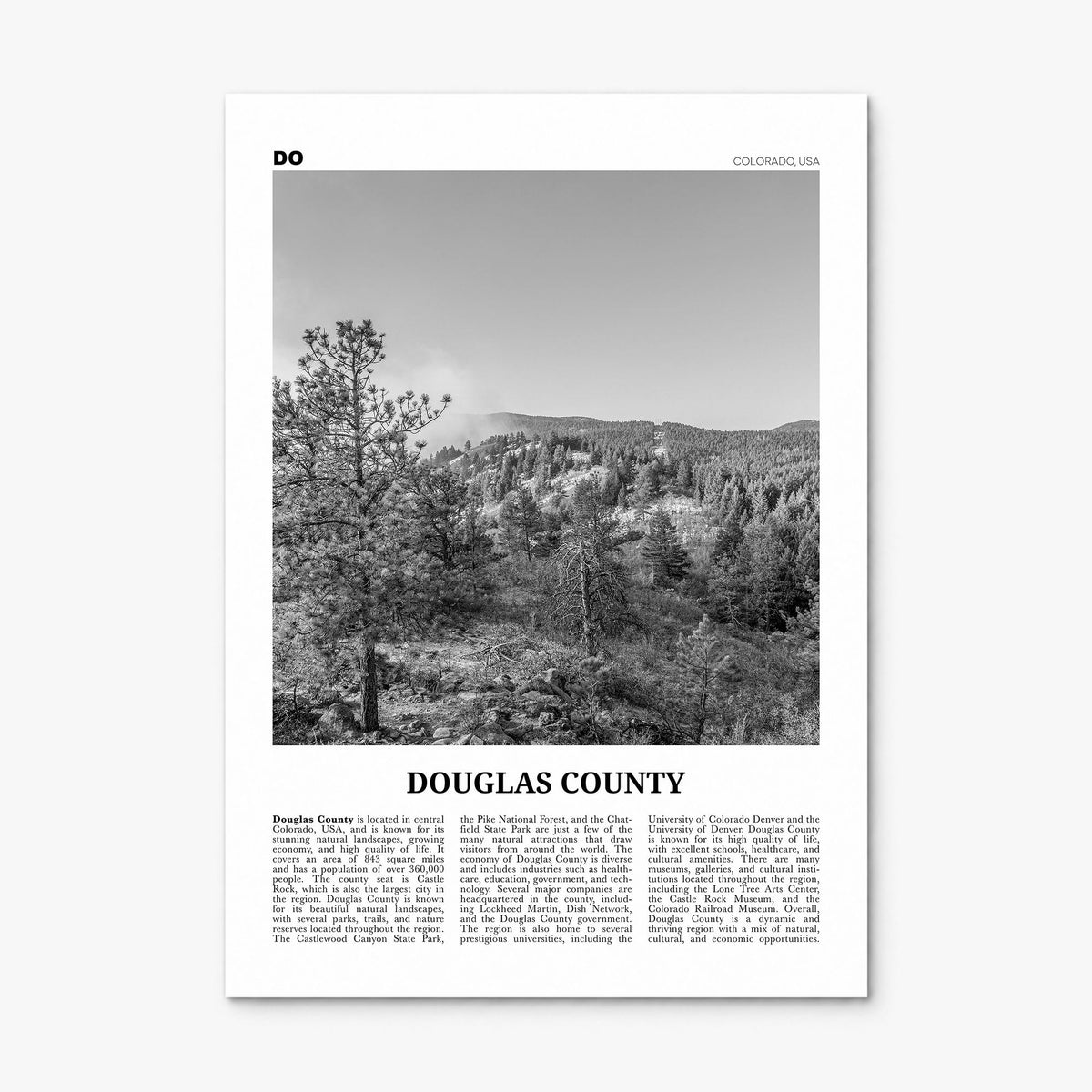 Douglas County, Colorado Newspaper Poster, print only (unframed)