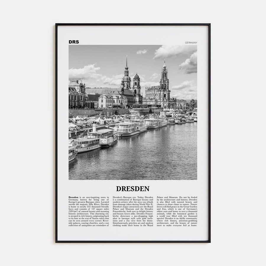 Dresden Poster None / 8x12 in Nbourhood Travel B&W Poster