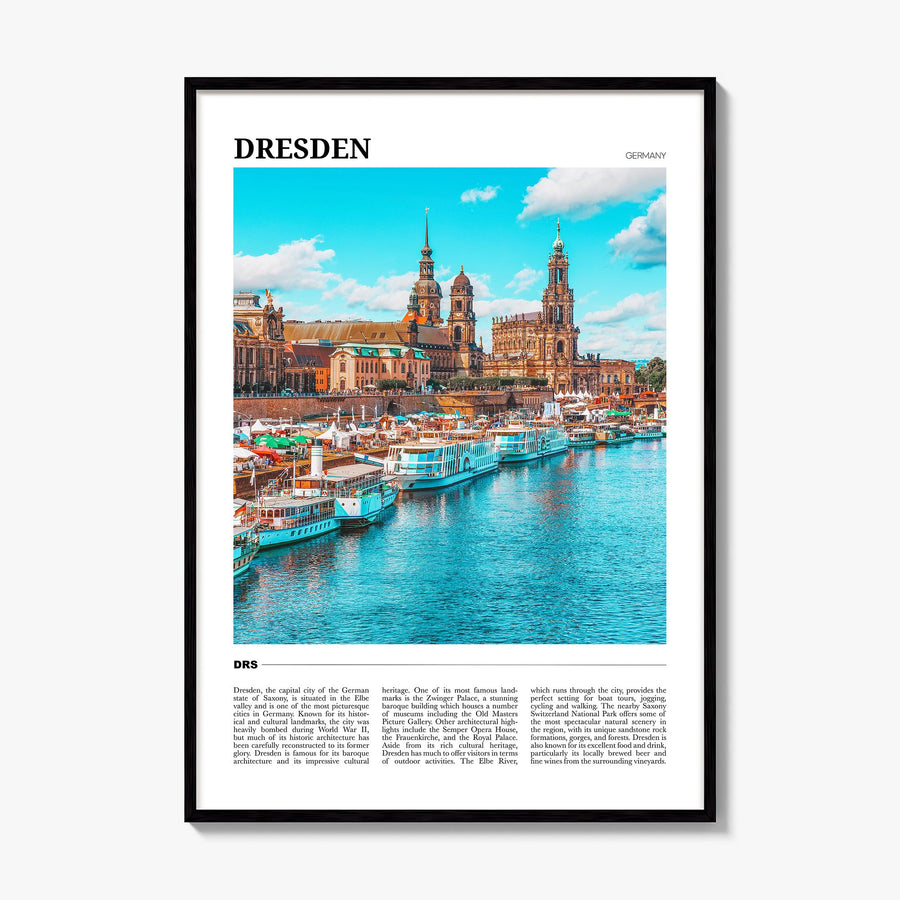 Dresden Travel Poster, framed poster mockup