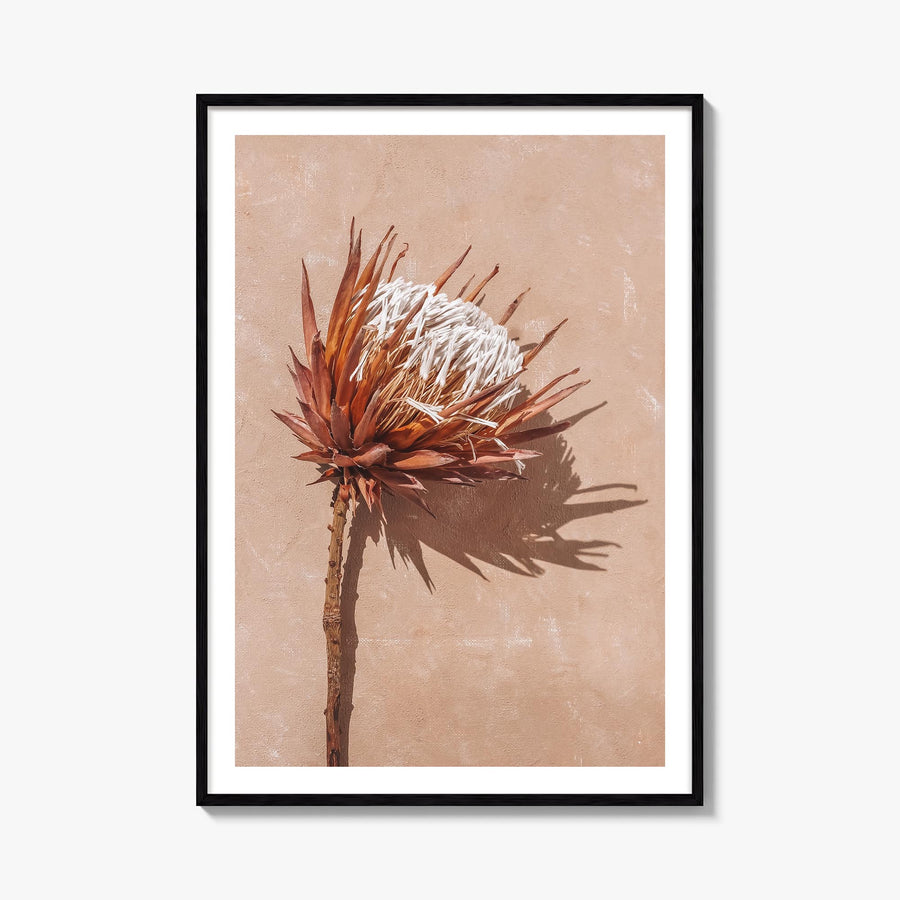 Dried Exotic Flower colorful photo poster – vertical wall art, unframed print shown in interior mockup