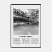 Dripping Springs Poster Black Wood / 8x12 in Nbourhood Travel B&W Poster