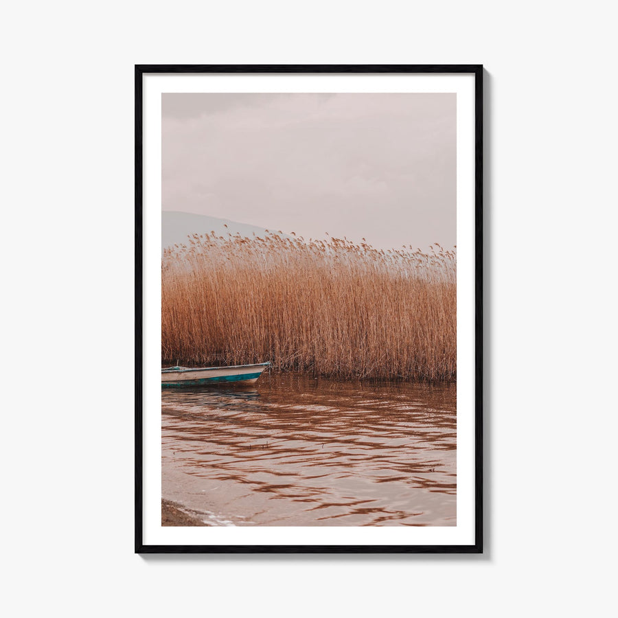 Dry Reed Lake colorful photo poster – vertical wall art, unframed print shown in interior mockup