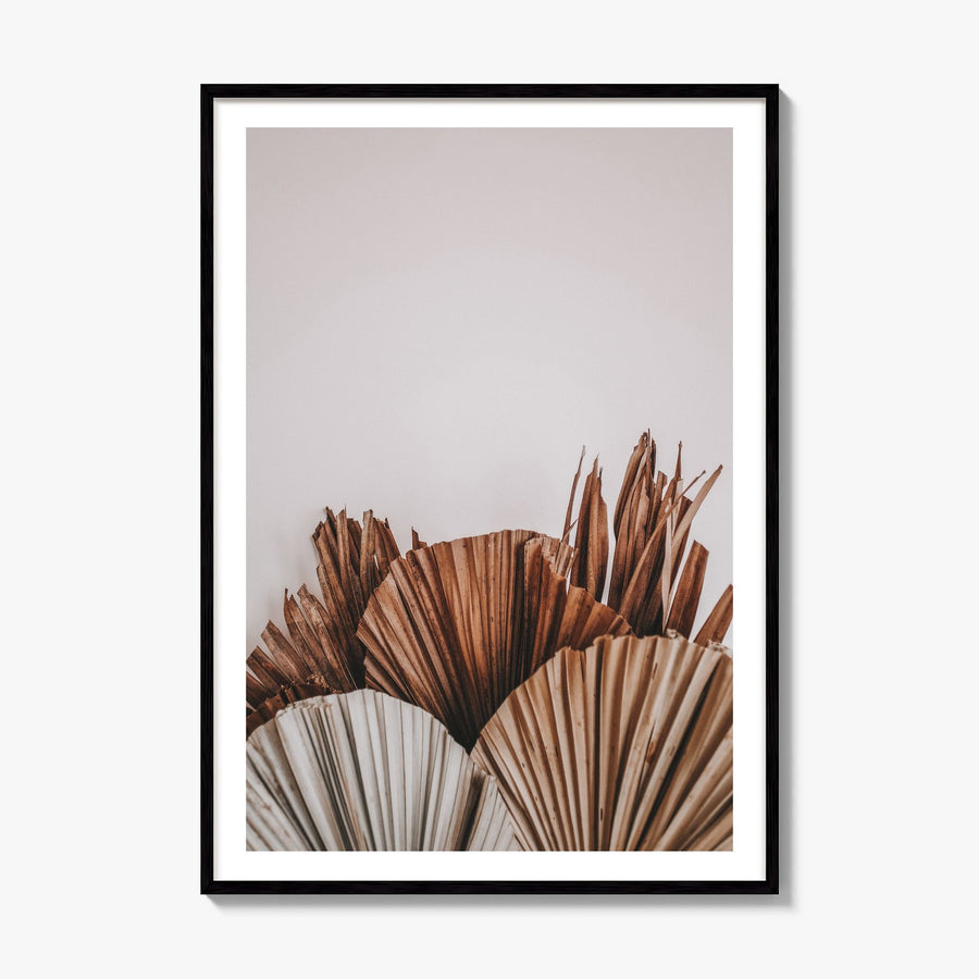 Dry Tropical Palm Leaf Photo No 2 Poster, framed poster mockup, white border