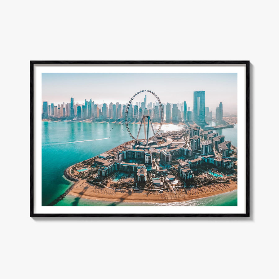 Dubai colorful photo poster of United Arab Emirates – horizontal wall art, unframed print shown in interior mockup