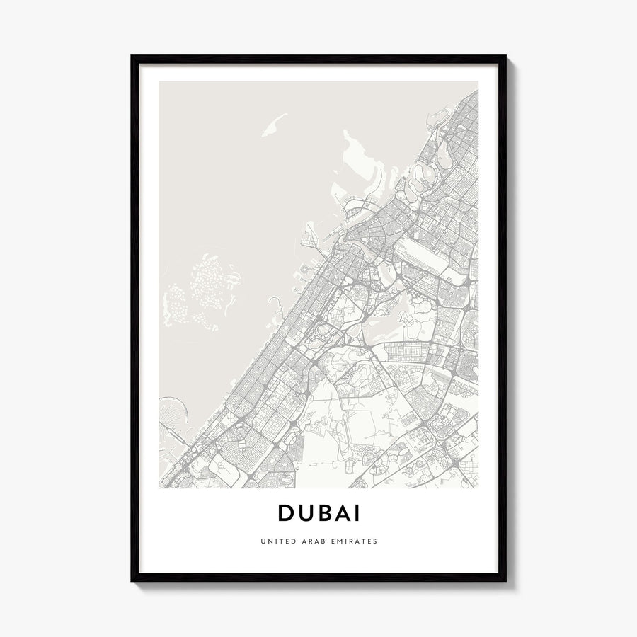Dubai Map Poster, framed poster mockup