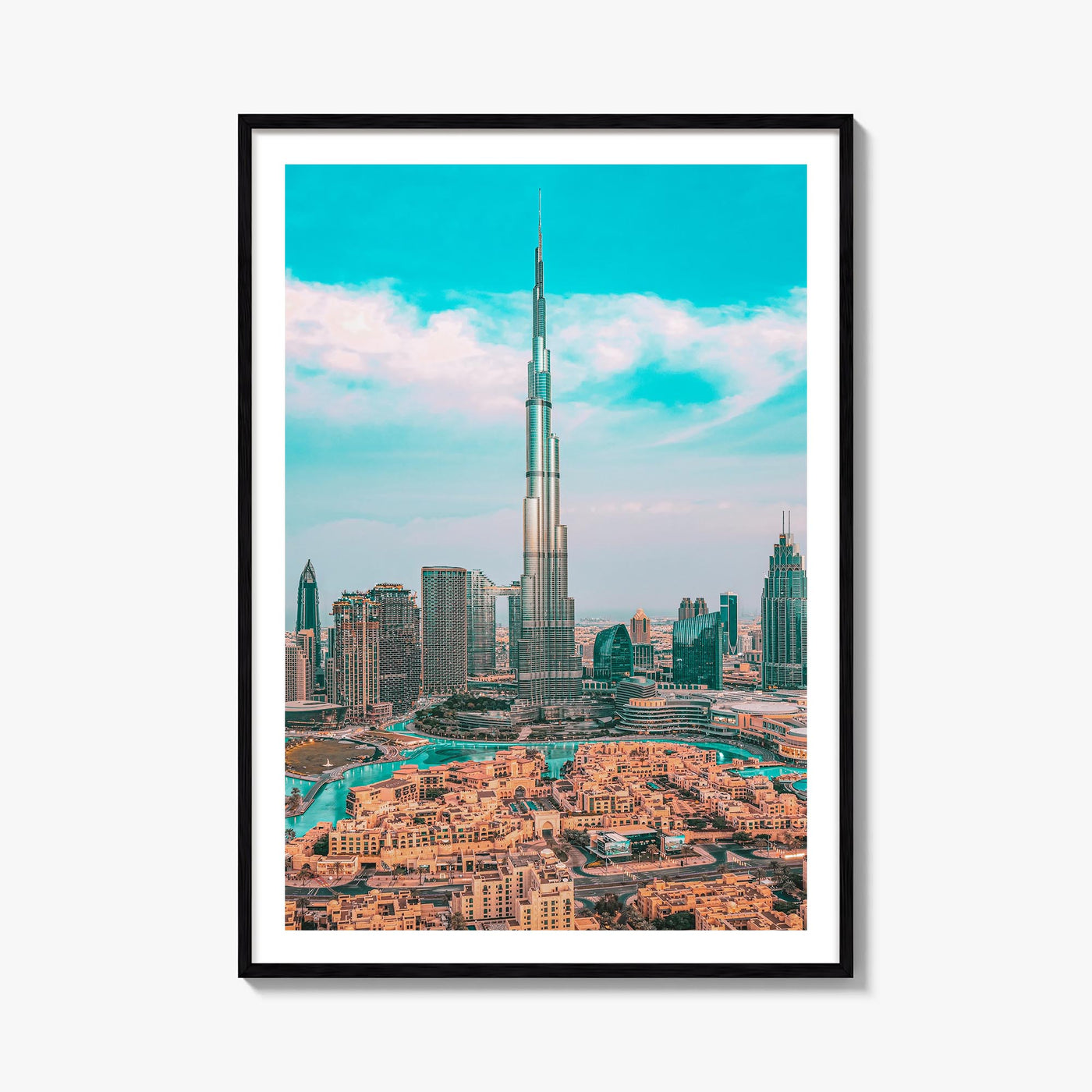 Dubai no. 1 colorful photo poster of United Arab Emirates – vertical wall art, unframed print shown in interior mockup