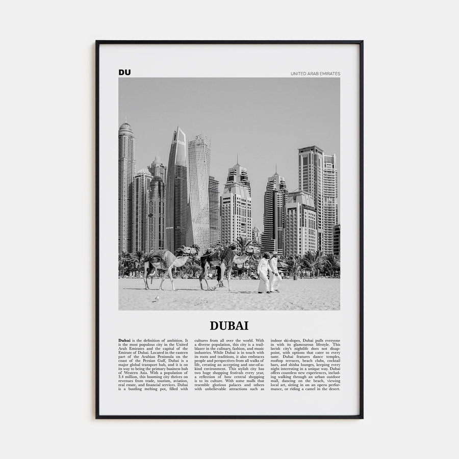 Dubai No 1 Poster None / 8x12 in Nbourhood Travel B&W Poster