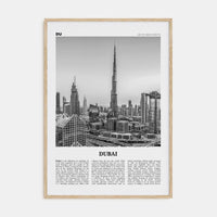 Dubai No 2 Poster Natural Wood / 8x12 in Nbourhood Travel B&W Poster