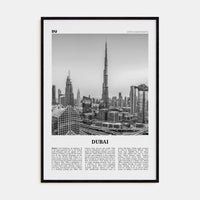 Dubai No 2 Poster Black Wood / 8x12 in Nbourhood Travel B&W Poster