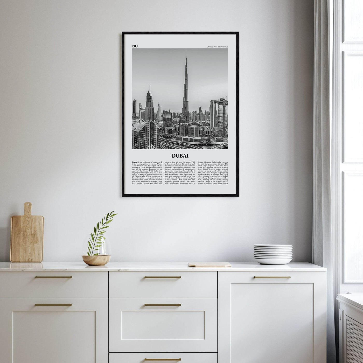 Dubai No 2 Poster Nbourhood Travel B&W Poster