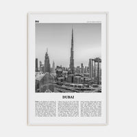 Dubai No 2 Poster White Wood / 8x12 in Nbourhood Travel B&W Poster