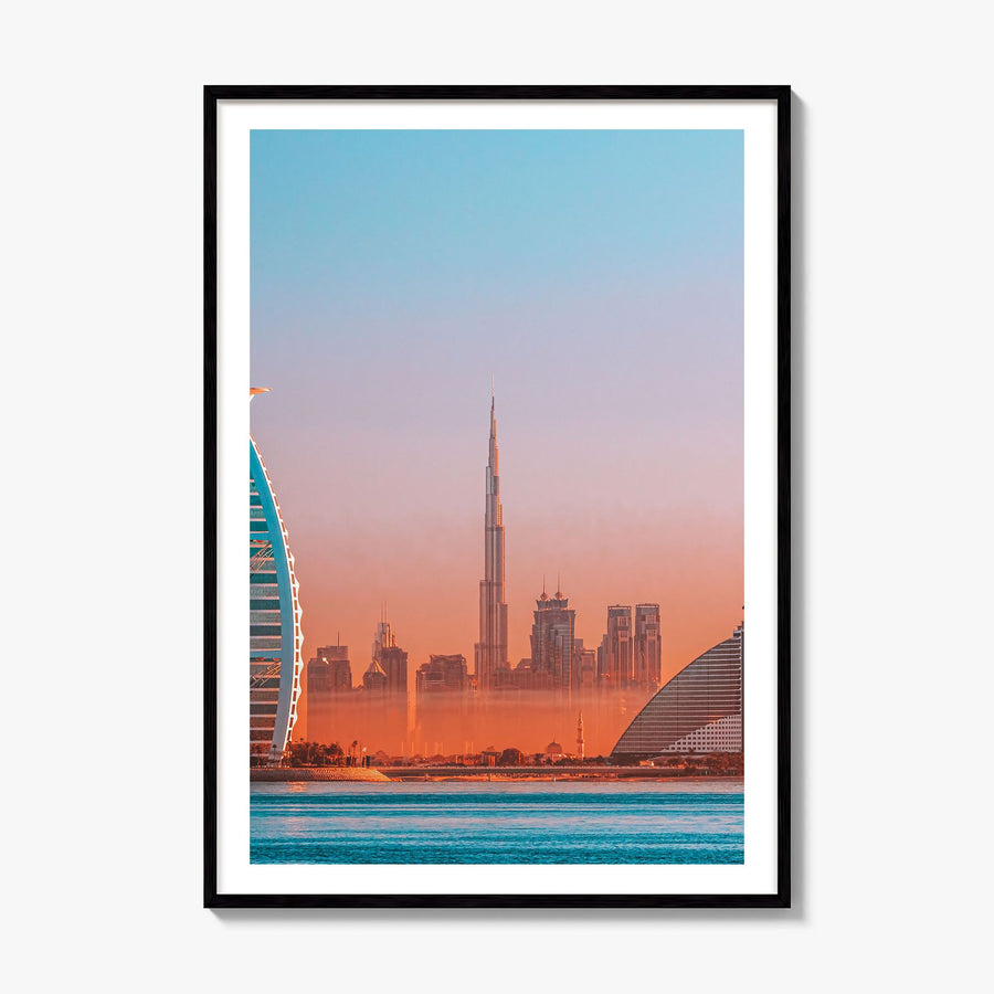 Dubai Photo No 2 Poster, framed poster mockup, white border