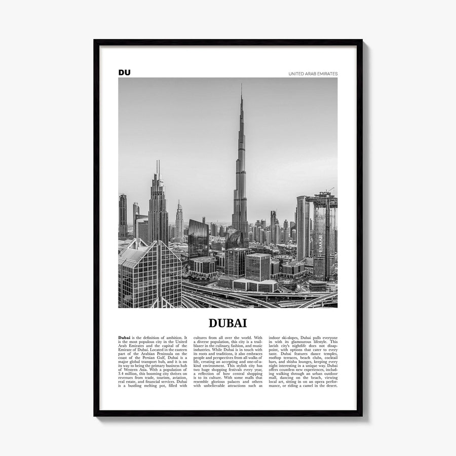 Dubai Newspaper No 2 Poster, framed poster mockup