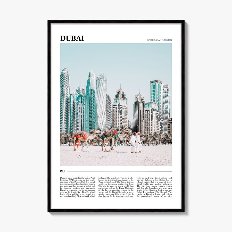 Dubai Travel Poster, framed poster mockup