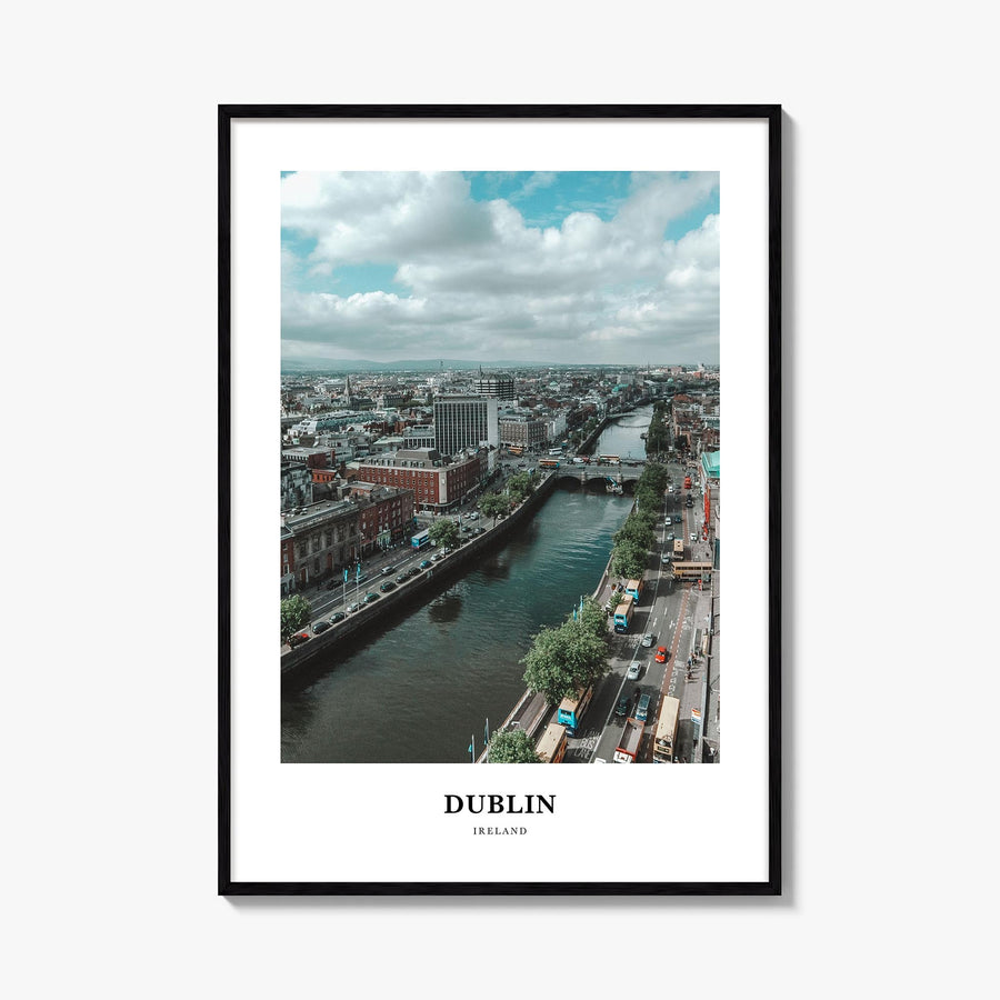 Dublin colorful classic poster of Ireland – vertical wall art, unframed print shown in interior mockup