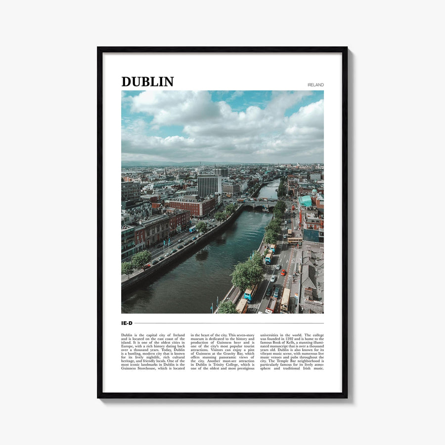 Dublin colorful travel poster of Ireland – vertical wall art, unframed print shown in interior mockup
