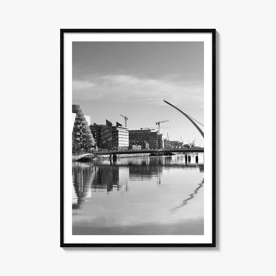 Dublin no. 1 black & white photo poster of Ireland – vertical wall art, unframed print shown in interior mockup