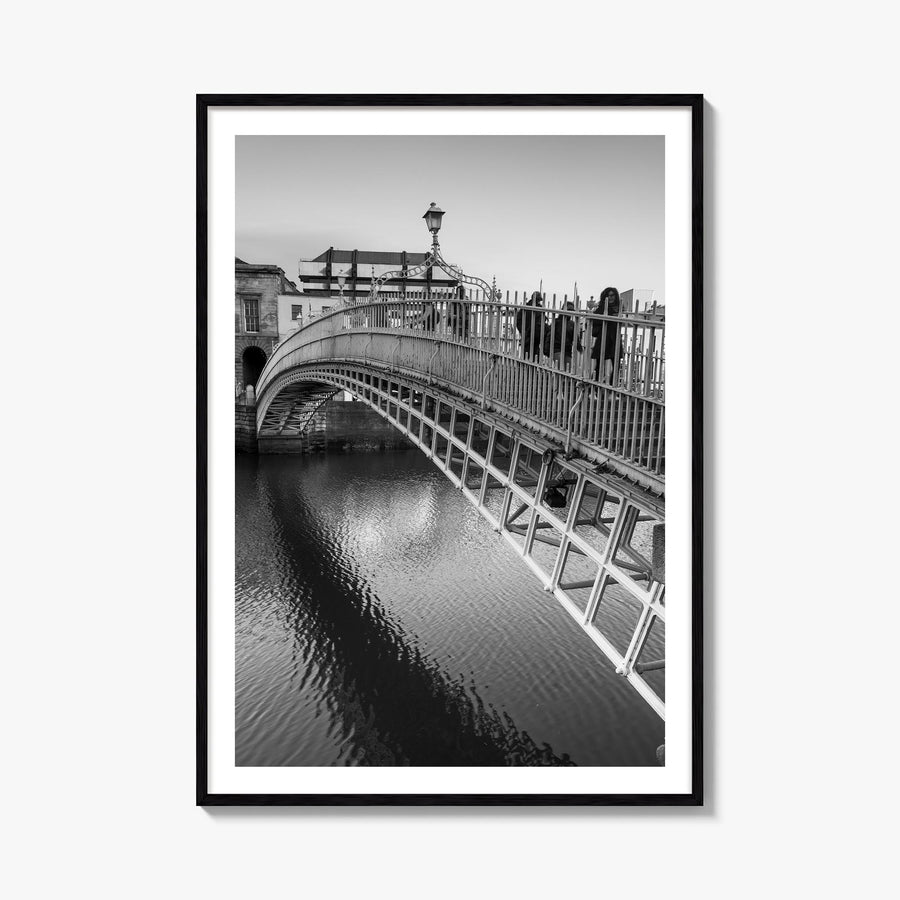 Dublin no. 2 black & white photo poster of Ireland – vertical wall art, unframed print shown in interior mockup