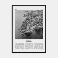 Dublin No 3 Poster Black Wood / 8x12 in Nbourhood Travel B&W Poster