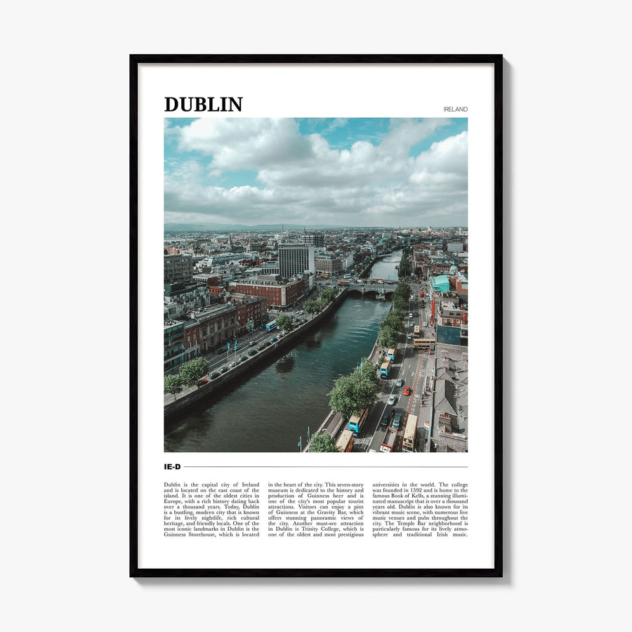 Dublin Travel Poster, framed poster mockup