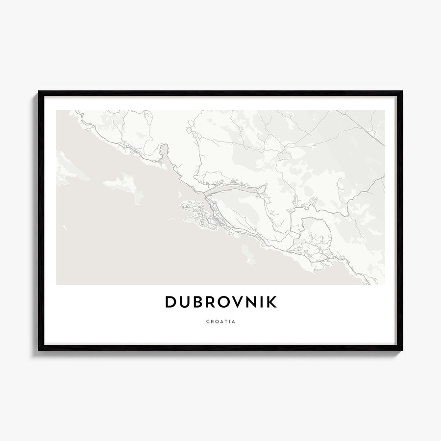Dubrovnik Map Poster, framed poster mockup