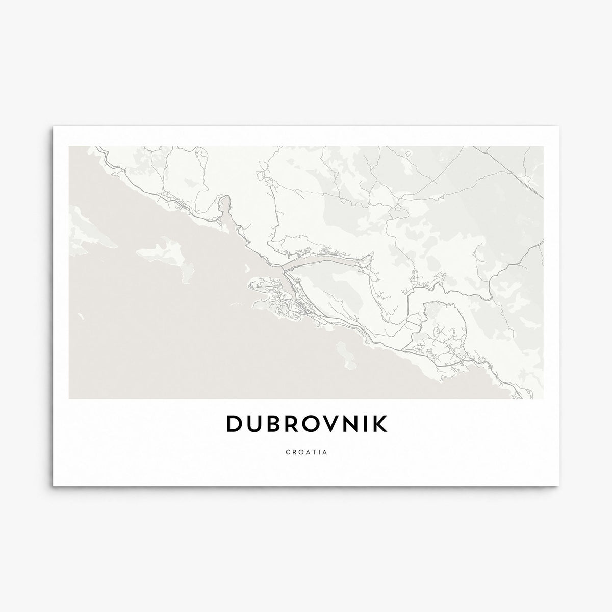 Dubrovnik Map Poster, print only (unframed)