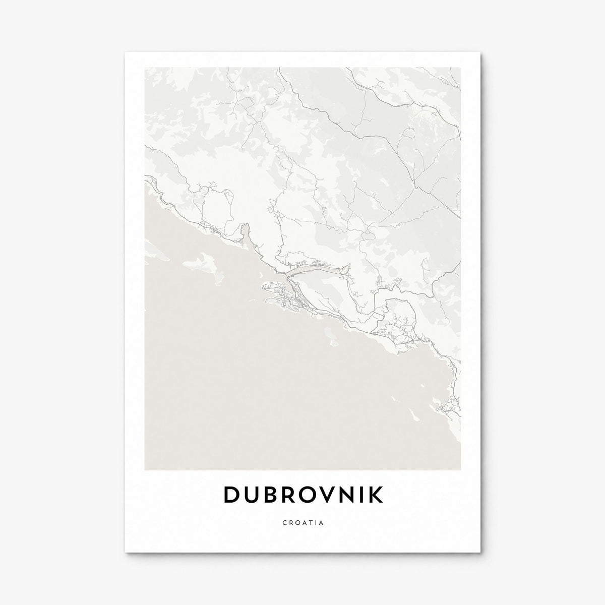 Dubrovnik Map Poster, print only (unframed)