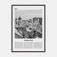 Dubrovnik Poster Black Wood / 8x12 in Nbourhood Travel B&W Poster