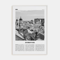 Dubrovnik Poster White Wood / 8x12 in Nbourhood Travel B&W Poster